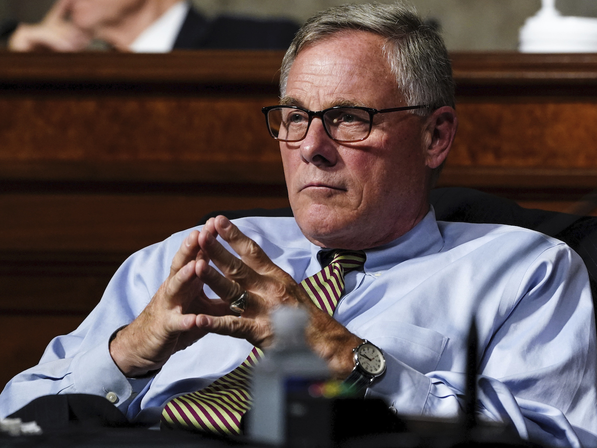 Sen. Richard Burr, R-N.C., listens during a Senate Finance Committee hearing on U.S. trade on Capitol Hill, Wednesday, June 17, 2020, in Washington. (Anna Moneymaker/The New York Times via AP, Pool)